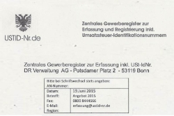 Eintrag durch "USTID-NR.de"